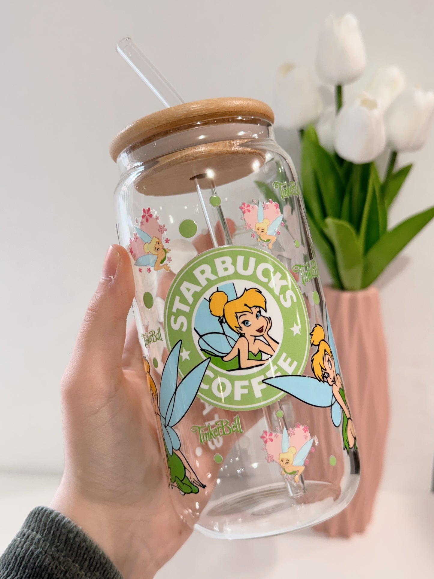 PEGATINA UV DTF PARA TAZAS 16Oz STARBUCKS CAMPANILLA