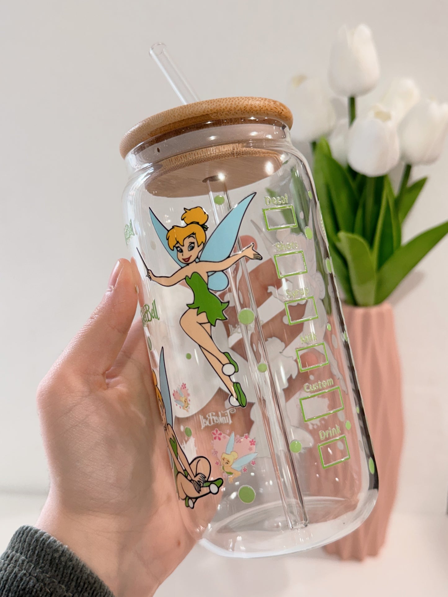 PEGATINA UV DTF PARA TAZAS 16Oz STARBUCKS CAMPANILLA