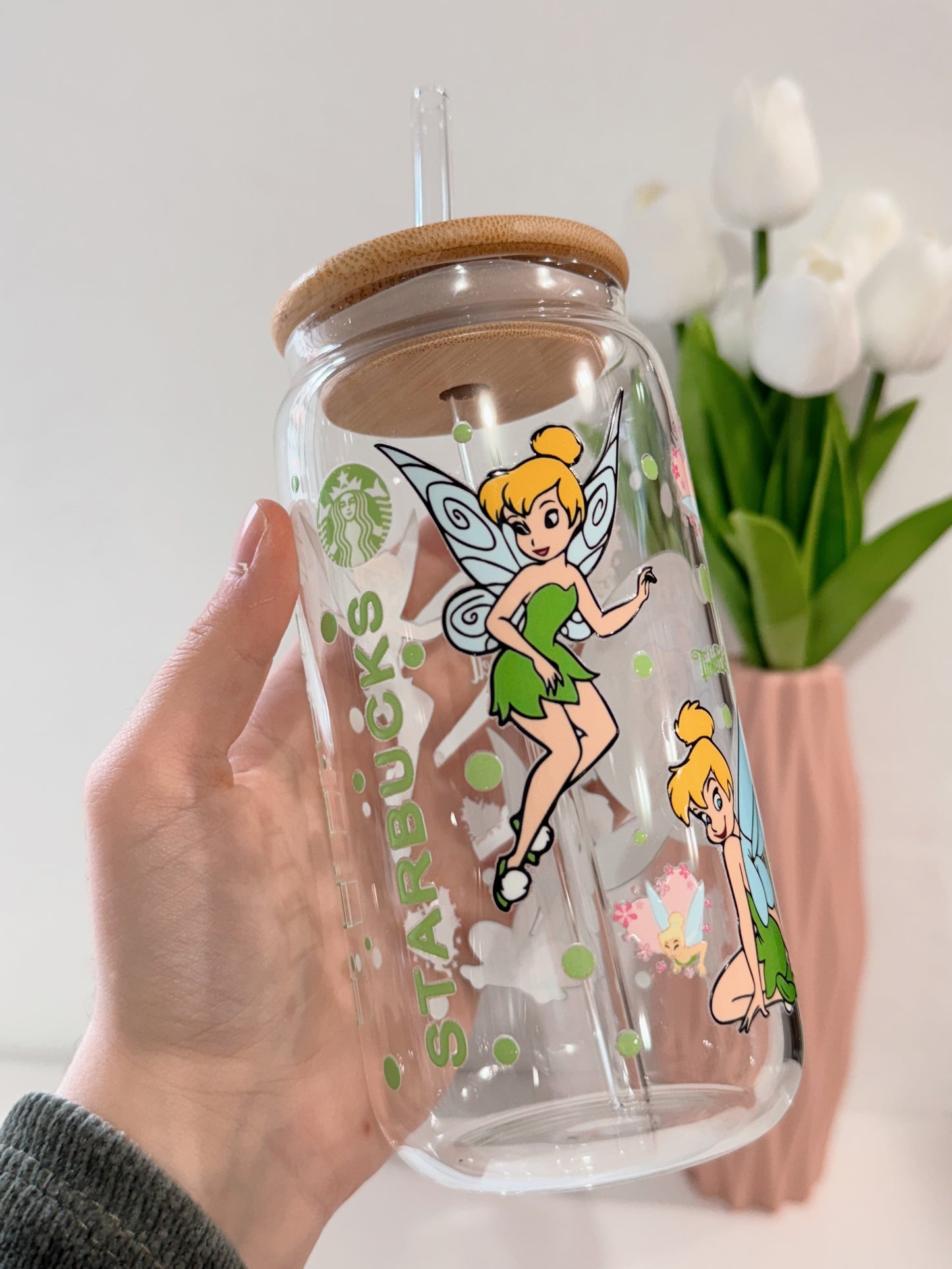 PEGATINA UV DTF PARA TAZAS 16Oz STARBUCKS CAMPANILLA