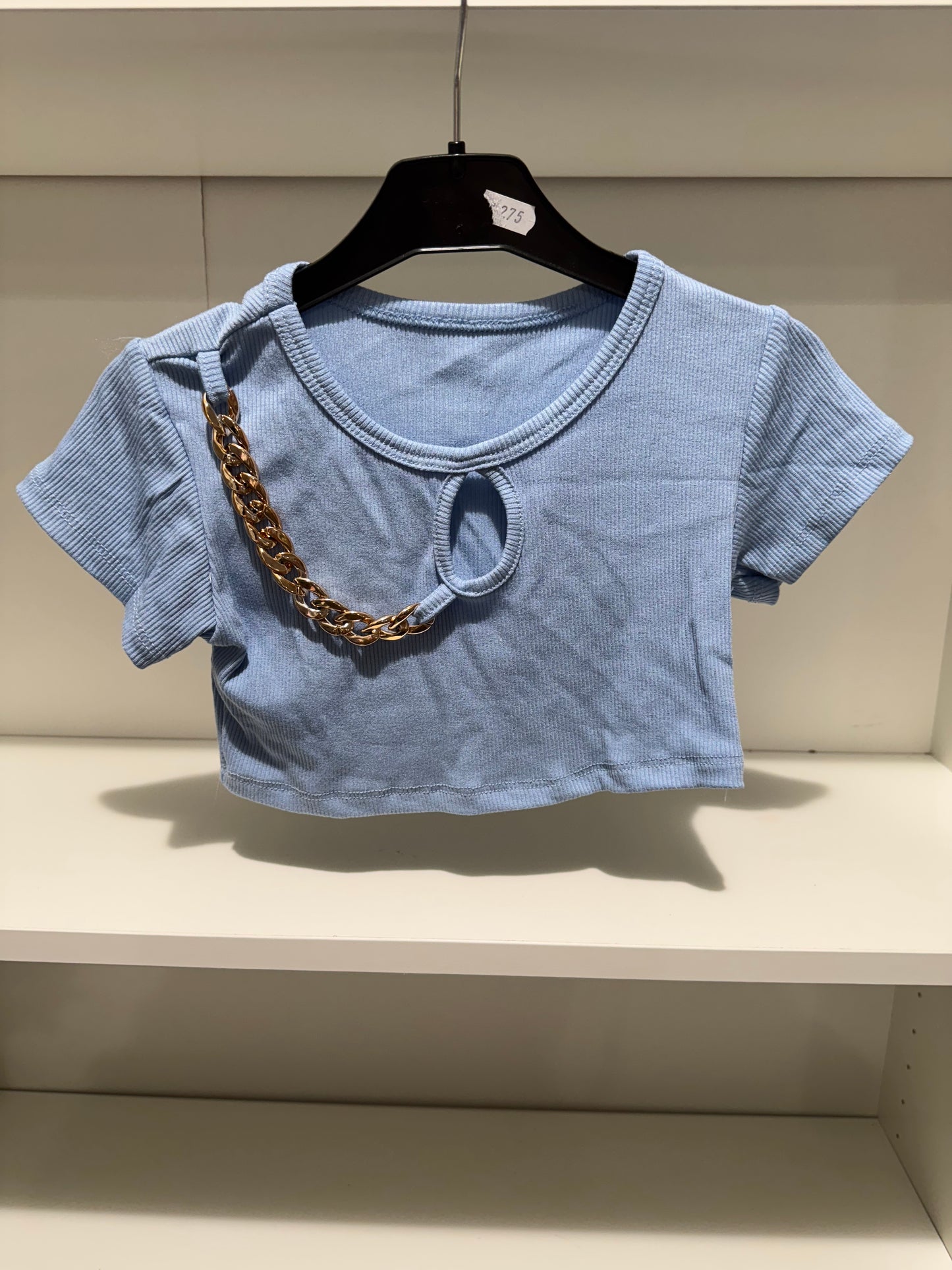 TOP AZUL CON CADENA NIÑA