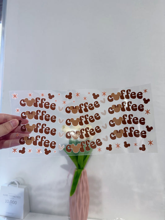 PEGATINA UV DTF PARA TAZAS 16Oz COFFE MICKEY