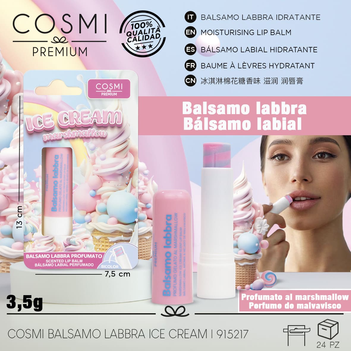 BÁLSAMO LABIAL HELADO Y MARSHMALLOW - COSMI