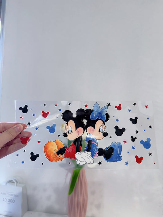 PEGATINA UV DTF PARA TAZAS 16Oz MICKEY Y MINNIE
