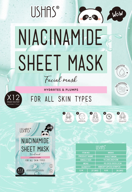 MASCARILLA FACIAL DE NIACINAMIDA - USHAS