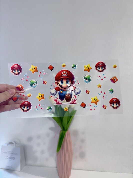 PEGATINA UV DTF PARA TAZAS 16Oz MARIO BROS
