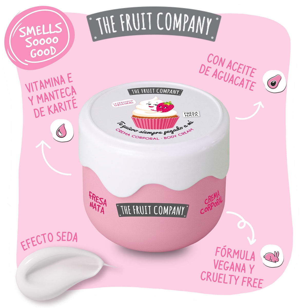 CREMA CORPORAL EFECTO SEDA DE FRESA NATA - THE FRUIT COMPANY