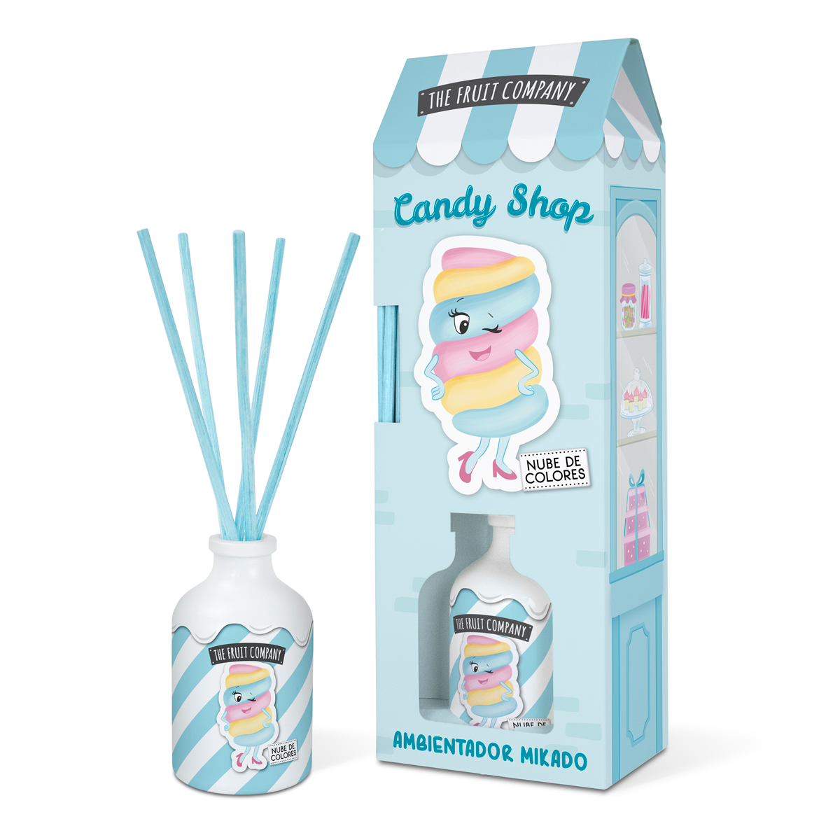 AMBIENTADOR MIKADO NUBE DE COLORES CANDY SHOP - THE FRUIT COMPANY