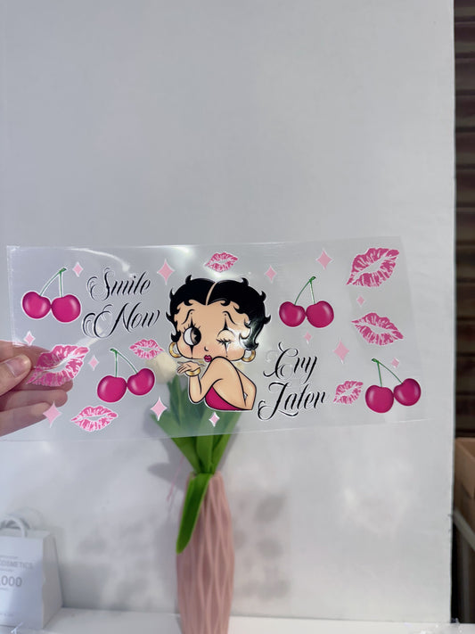 PEGATINA UV DTF PARA TAZAS 16Oz BETTY BOOP
