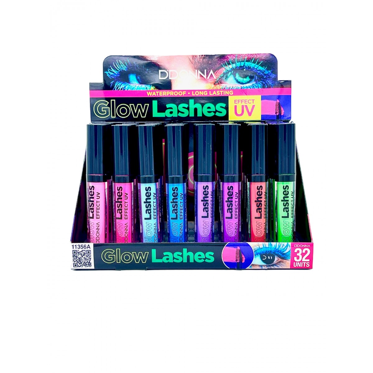 MÁSCARA DE PESTAÑAS GLOW EFFECT UV NEON - DDONNA