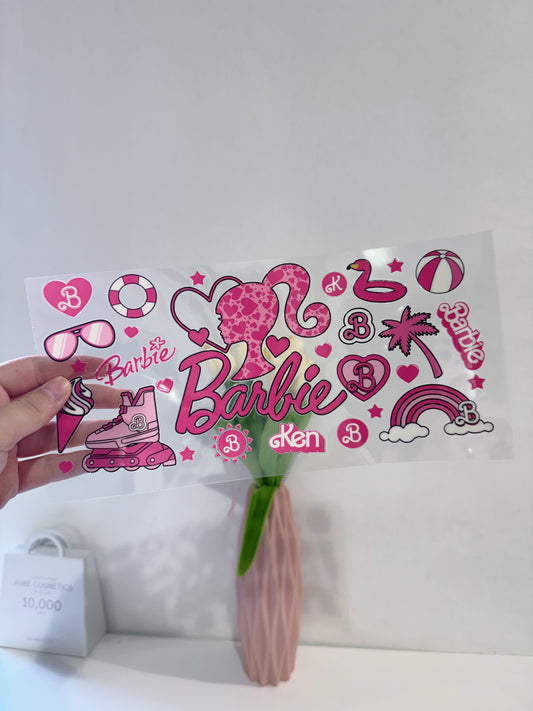 PEGATINA UV DTF PARA TAZAS 16Oz BARBIE
