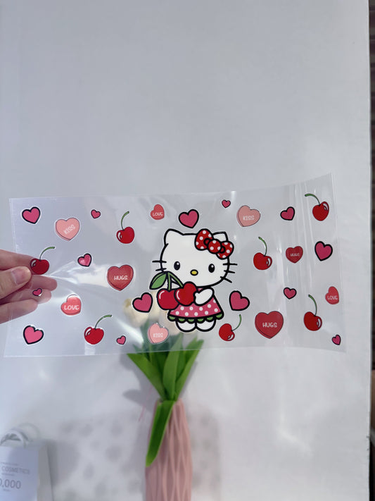 PEGATINA UV DTF PARA TAZAS 16Oz HELLO KITTY