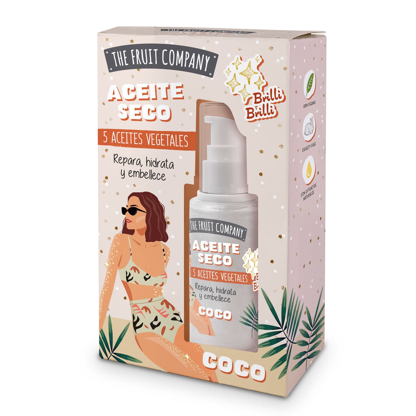 ACEITE SECO COCO GLITTER 50ML - THE FRUIT COMPANY