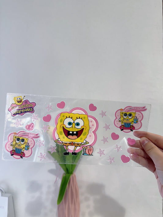 PEGATINA UV DTF PARA TAZAS 16Oz BOB ESPONJA