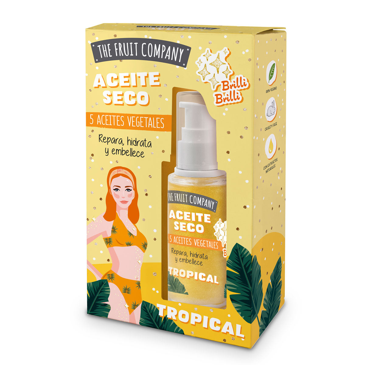 ACEITE SECO TROPICAL GLITTER 50ML - THE FRUIT COMPANY