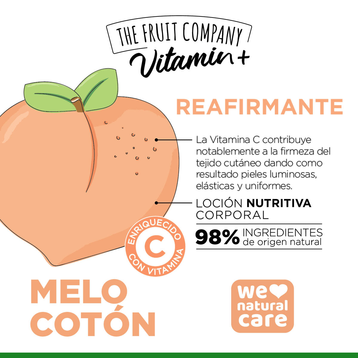 LOCIÓN CORPORAL MELOCOTÓN VITAMIN+ - THE FRUIT COMPANY